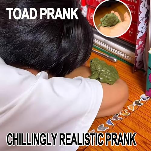 Momoliya Realistic Fake Frog Prank – Cold & Slimy TPR Gag Toy, Stress Relief, Life-Size Green Frog