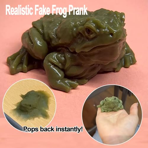 Momoliya Realistic Fake Frog Prank – Cold & Slimy TPR Gag Toy, Stress Relief, Life-Size Green Frog