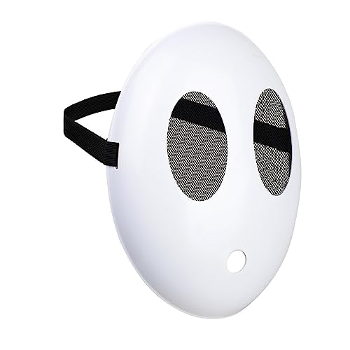 Monisorly White Shy Guy Full Face Mask – PVC Cosplay Prop for Halloween & Carnivals