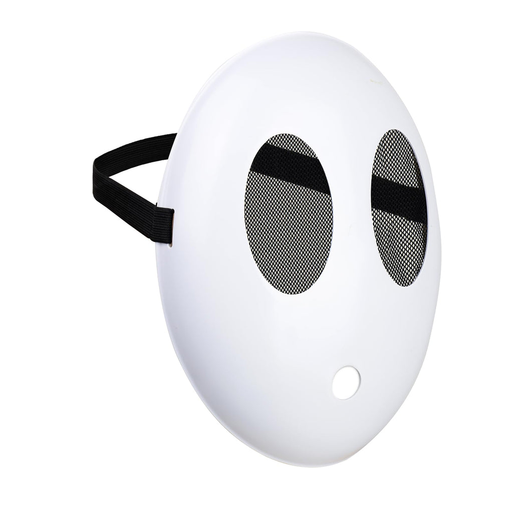 Monisorly White Shy Guy Full Face Mask – PVC Cosplay Prop for Halloween & Carnivals