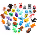 MONJITA 35-Piece Mini 3D Printed Animal Figurines – Articulated Fidget Toys, Desk Decor & Party Favors