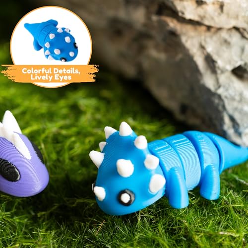 MONJITA 35-Piece Mini 3D Printed Animal Figurines – Articulated Fidget Toys, Desk Decor & Party Favors