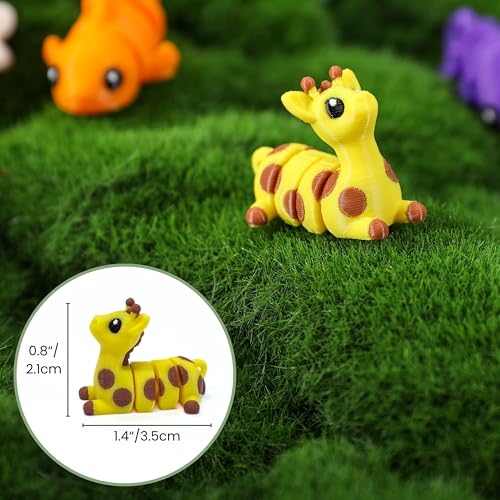 MONJITA 35-Piece Mini 3D Printed Animal Figurines – Articulated Fidget Toys, Desk Decor & Party Favors