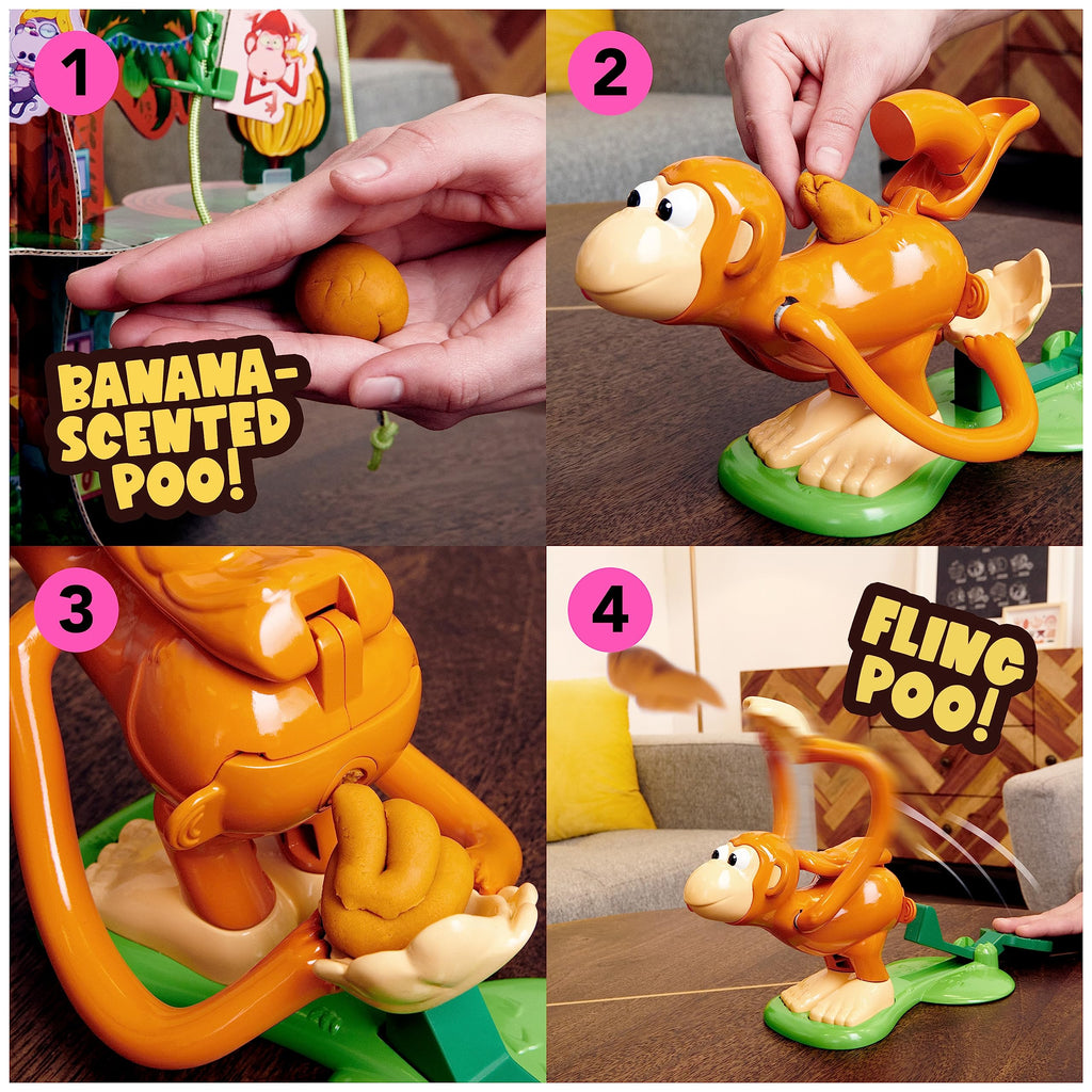Monkey See Monkey Poo: Interactive Banana-Scented Dough Flinging Game for Kids Ages 4+