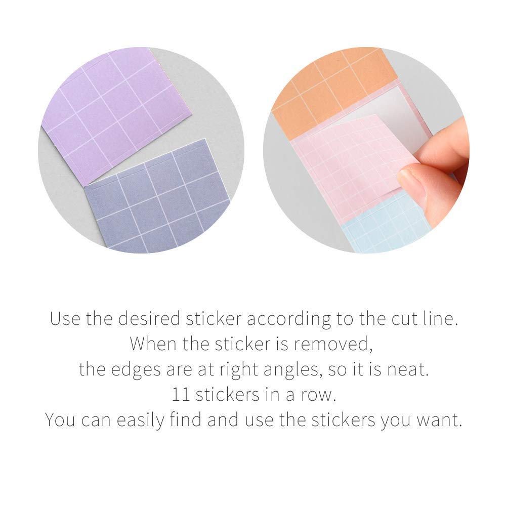 Monolike Wow Sticker Set (Plan ver.1 + ver.2): 6 Mini Square Paper Stickers in Box