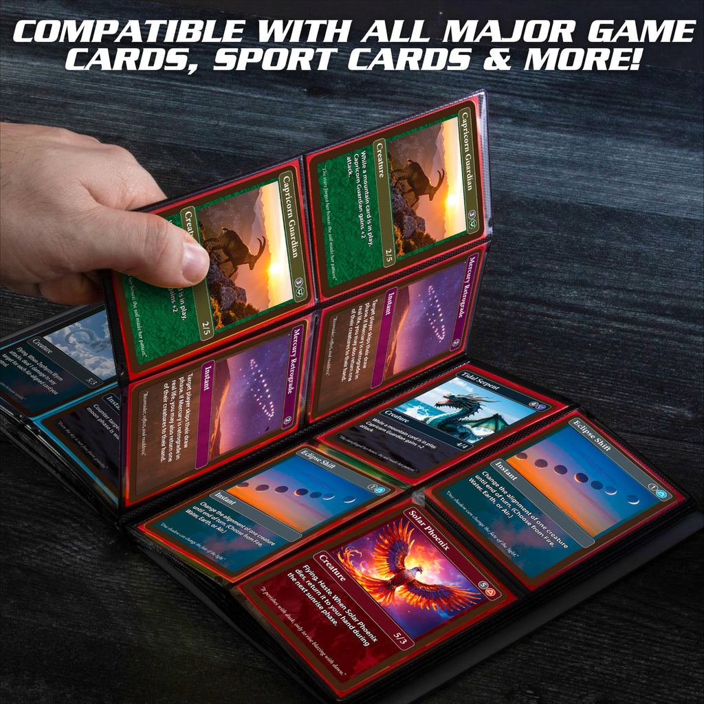 Monster 4 Pocket Trading Card Binder - Holofoil Black: Anti-Theft, Side-Loading, Holds 160 Cards
