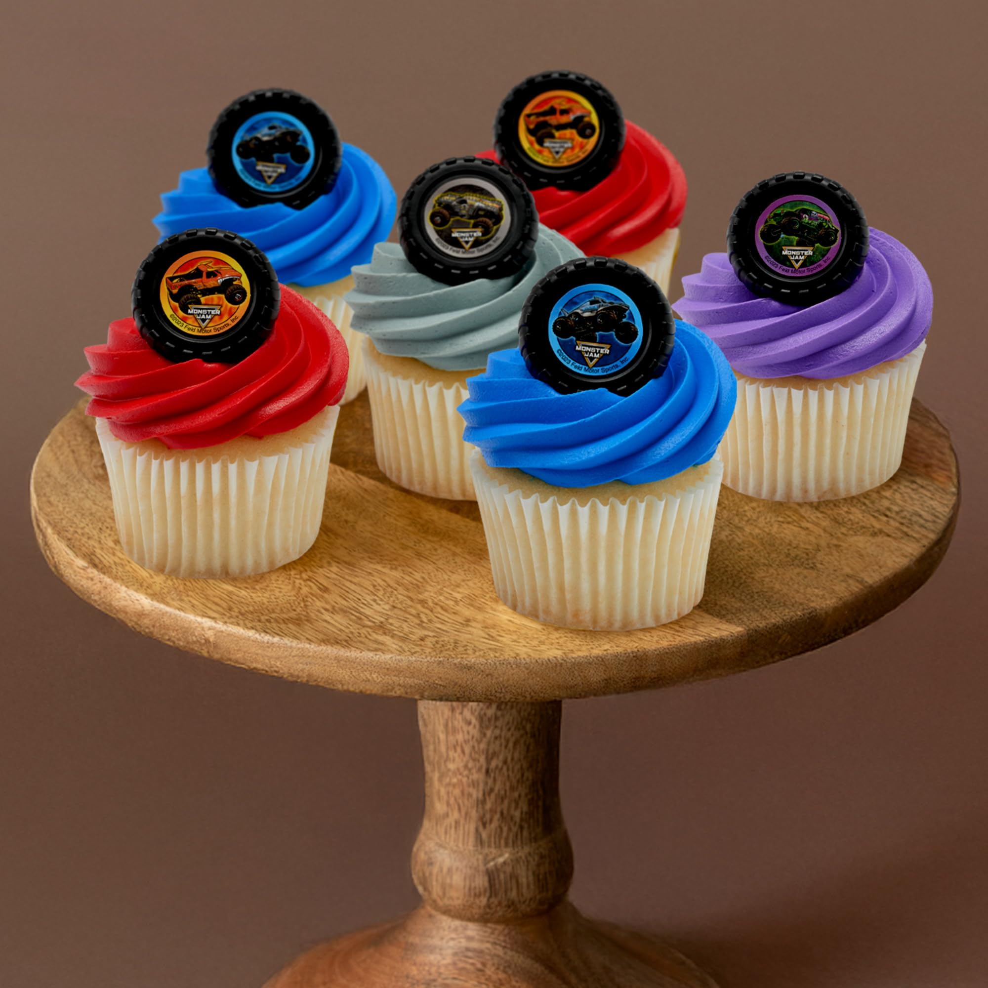 Monster Jam Cupcake Rings - 24 Pack of Monster Truck Toppers by DecoPac