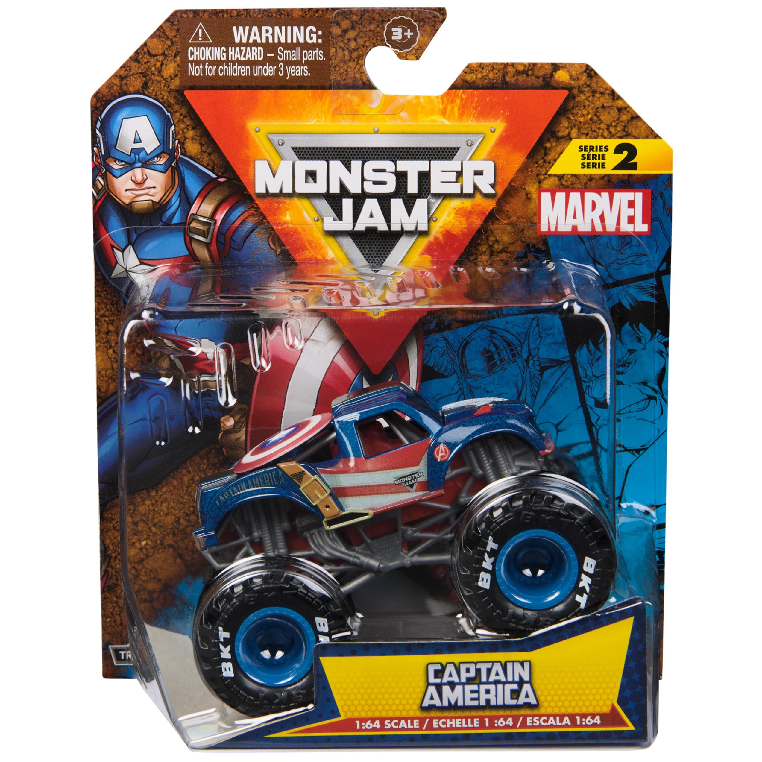Monster Jam Marvel Captain America 1:64 Scale Die-Cast Truck