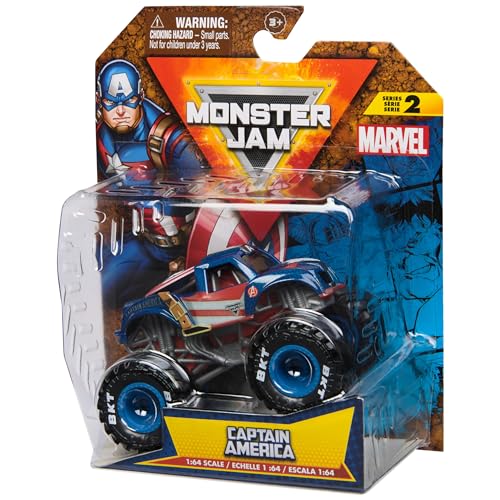 Monster Jam Marvel Captain America 1:64 Scale Die-Cast Truck