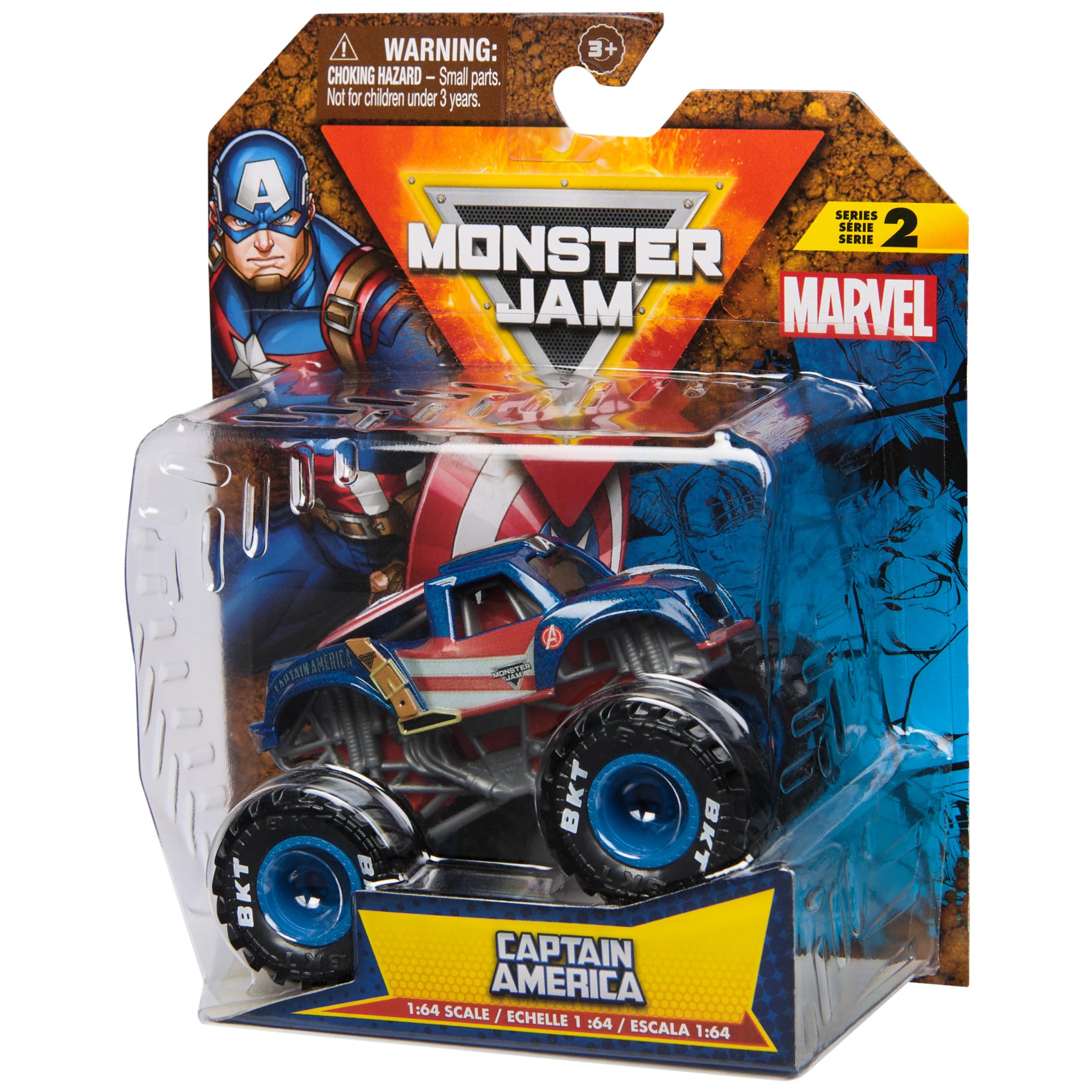 Monster Jam Marvel Captain America 1:64 Scale Die-Cast Truck