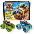 Monster Jam Mud Blasters 2-Pack: Grave Digger & Megalodon Color-Changing 1:64 Die-Cast Trucks for Ages 3+
