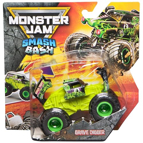 Monster Jam Smash & Bash Megalodon – 1:64 Die Cast Repairable Monster Truck for Kids Ages 3+