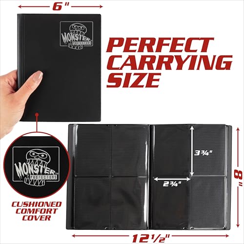 Monster Protectors 4 Pocket Trading Card Album - Holofoil Lime, Side-Loading, Holds 160 Cards