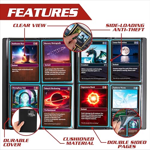 Monster Protectors 4 Pocket Trading Card Album - Holofoil Lime, Side-Loading, Holds 160 Cards