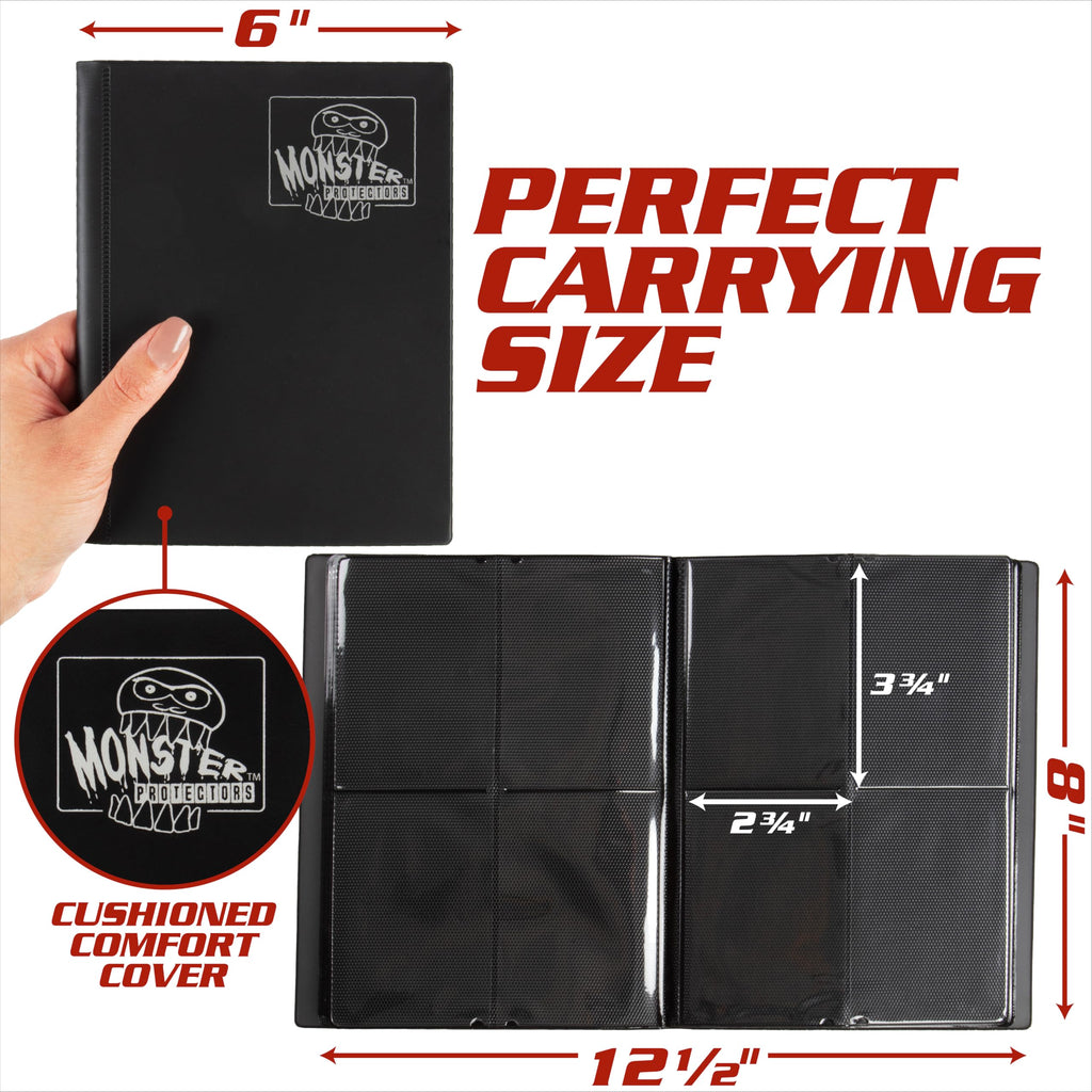 Monster Protectors 4 Pocket Trading Card Album - Holofoil Lime, Side-Loading, Holds 160 Cards