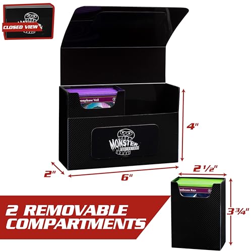 Monster Protectors Blue Magnetic Double Deck Box – Holds 150 TCG Cards (Pokémon, MTG, Yu-Gi-Oh)