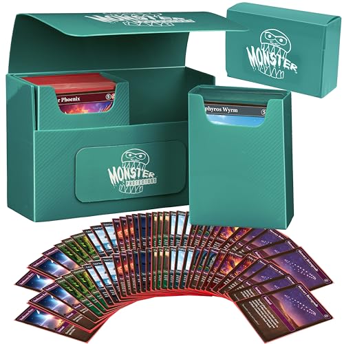 Monster Protectors Green Magnetic Double Deck Box – Holds 150 TCG Cards