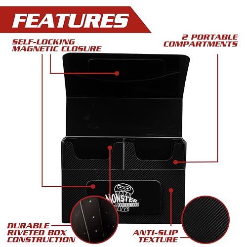 Monster Protectors Yellow Magnetic Double Deck Box – Holds 150 Standard TCG Cards