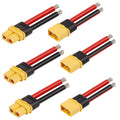 MOOKEERF 3 Pairs XT60 Male Female Connectors with 10AWG Wire 55mm for RC Battery Drone