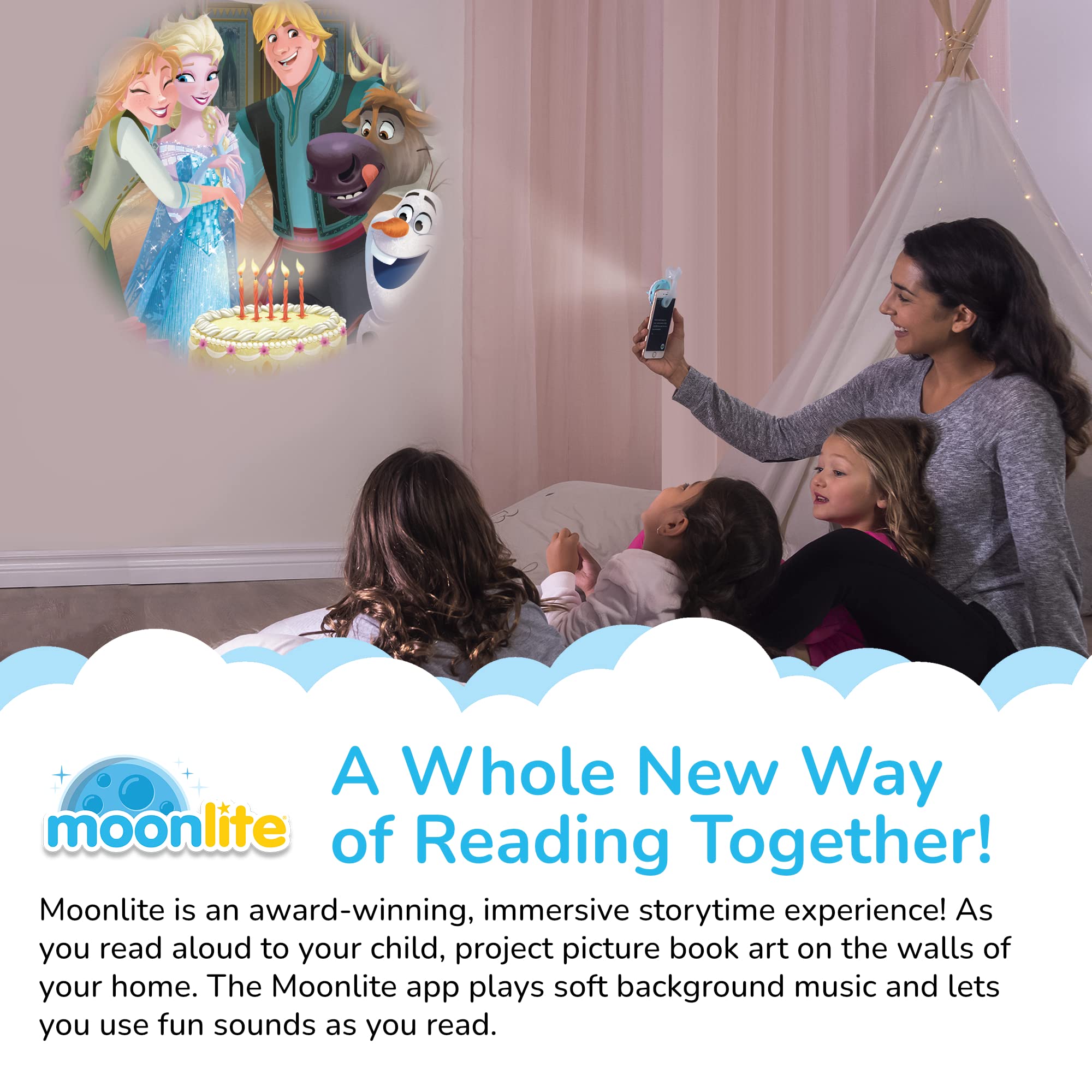 Moonlite Disney Frozen Elsa's Birthday Story Disc – Interactive Projector Story for Kids Ages 1+
