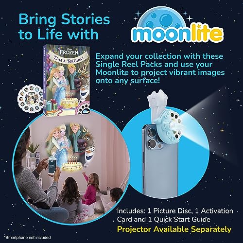 Moonlite Disney Frozen Elsa's Birthday Story Disc – Interactive Projector Story for Kids Ages 1+