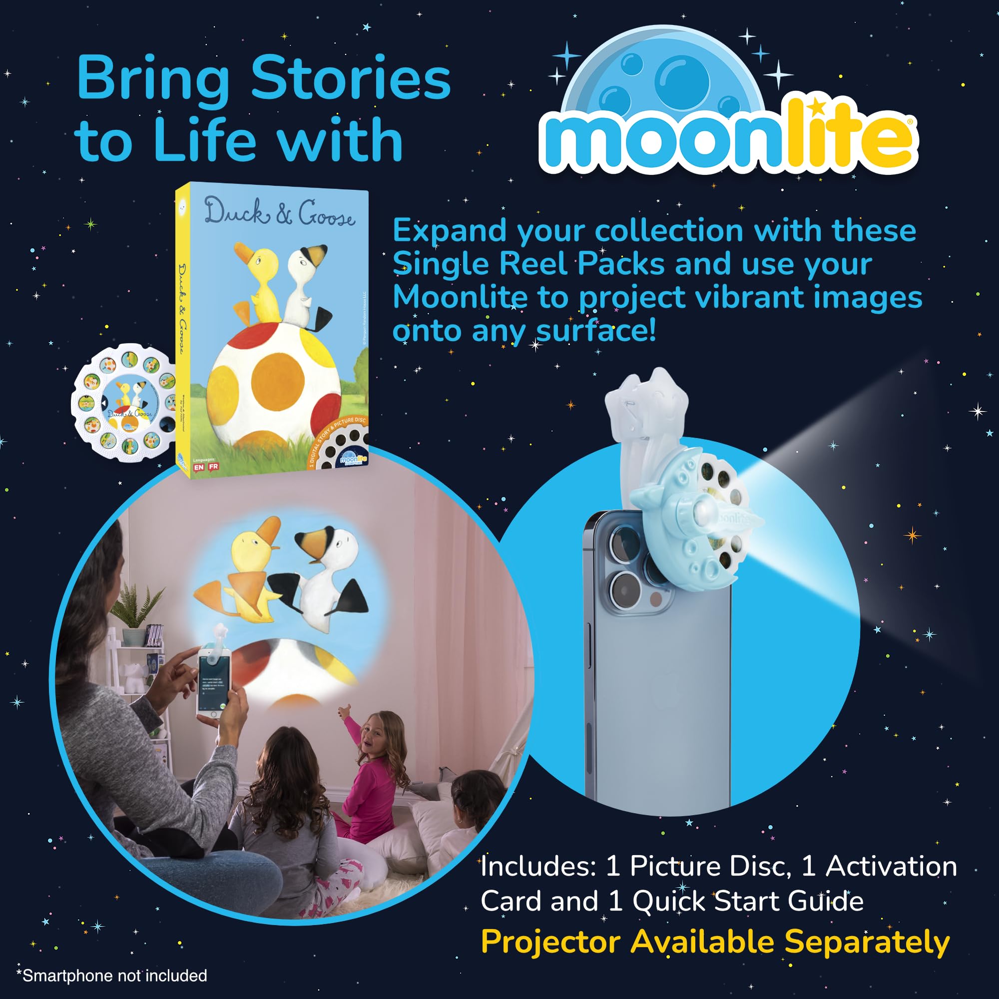 Moonlite Duck & Goose Story Reel – Single Pack for Flashlight Projector, Ages 12 Months+