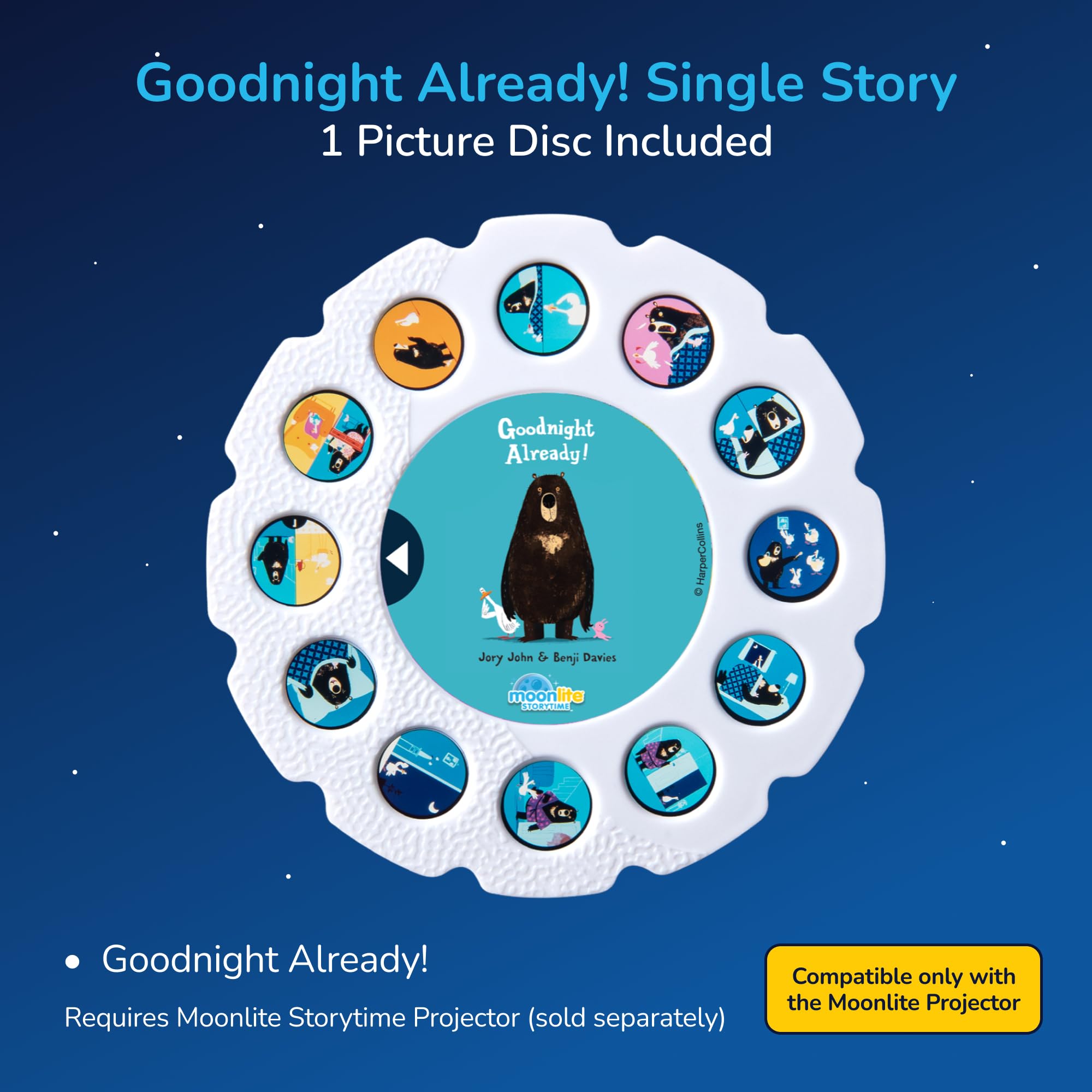 Moonlite Goodnight Already! Story Disc – Bedtime Projection for Ages 1-4