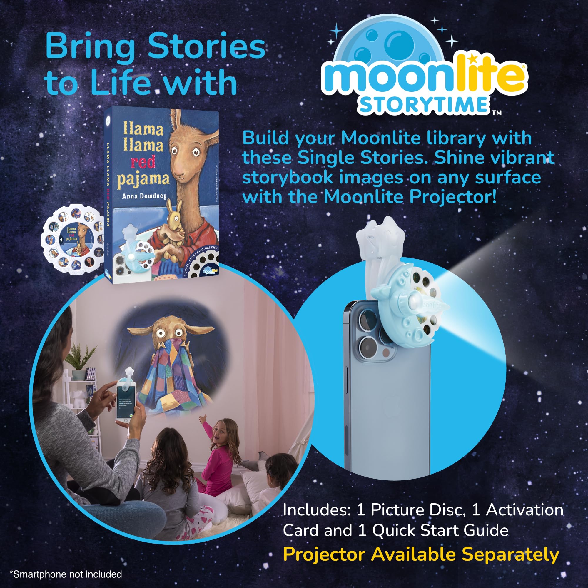 Moonlite Llama Llama Red Pajama Story Disc – Interactive Storytime with Sound Effects for Toddlers 1 Year+