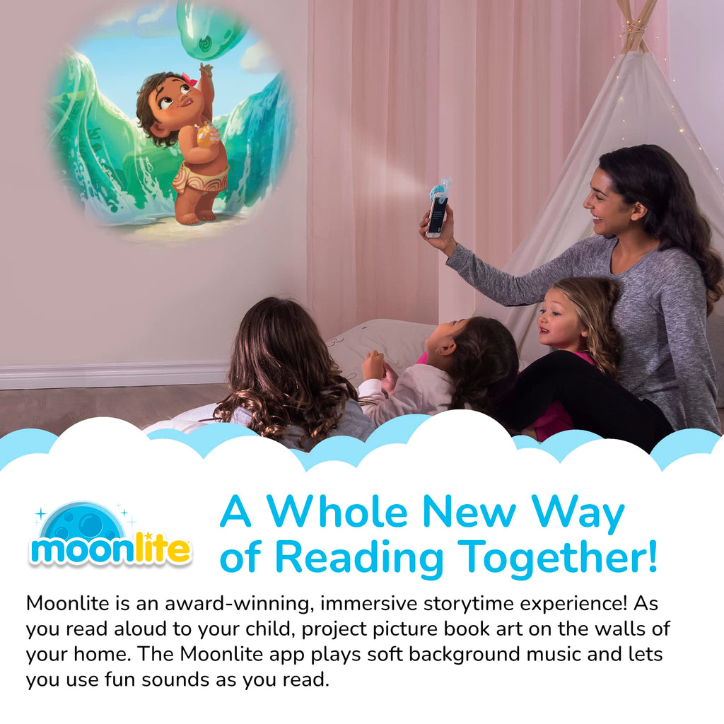 Moonlite Moana Story Disc – Interactive Bedtime Story with Sound Effects for Ages 3-6
