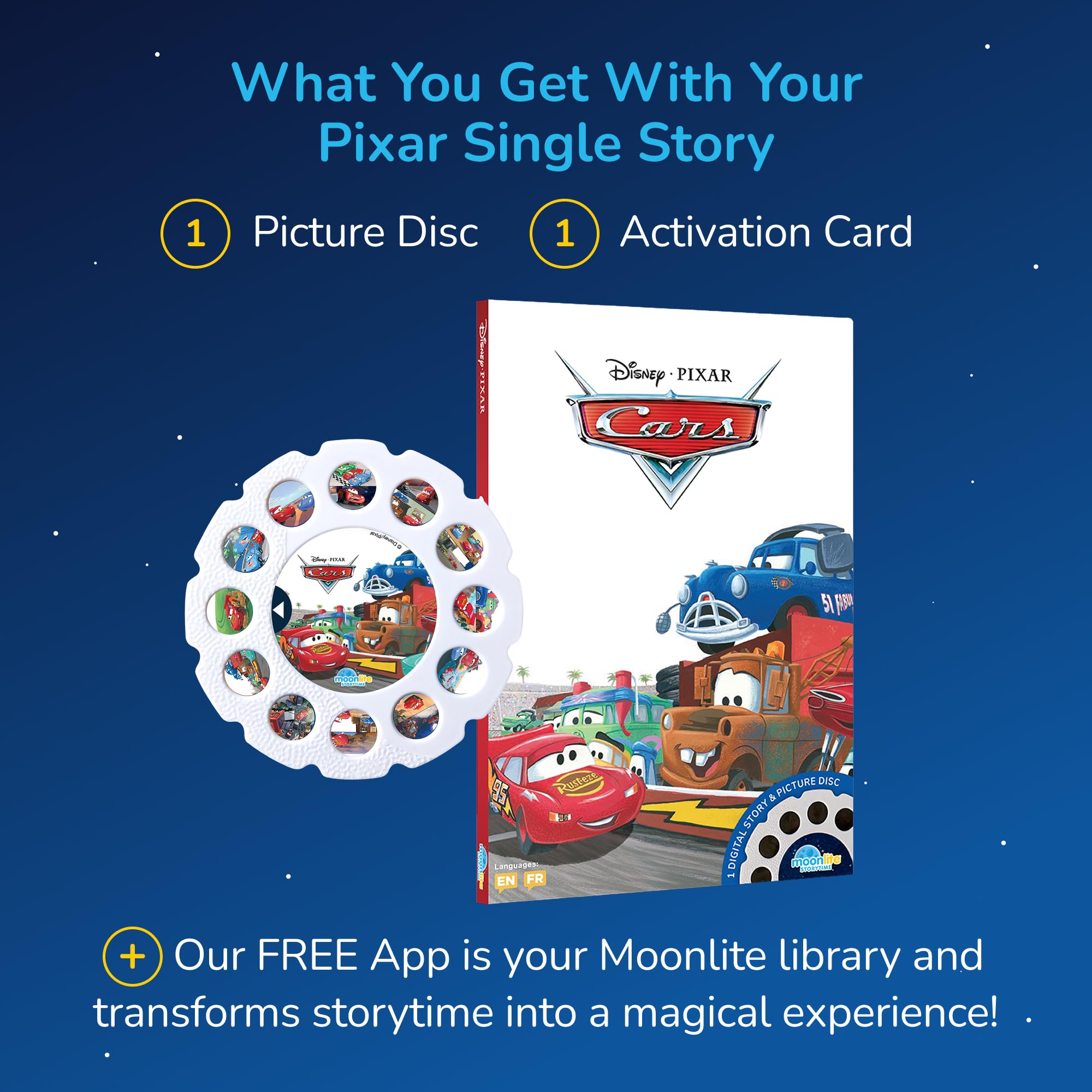 Moonlite Pixar Cars Story Disc – Projected Storybook Art & Sound Effects for Ages 1-6