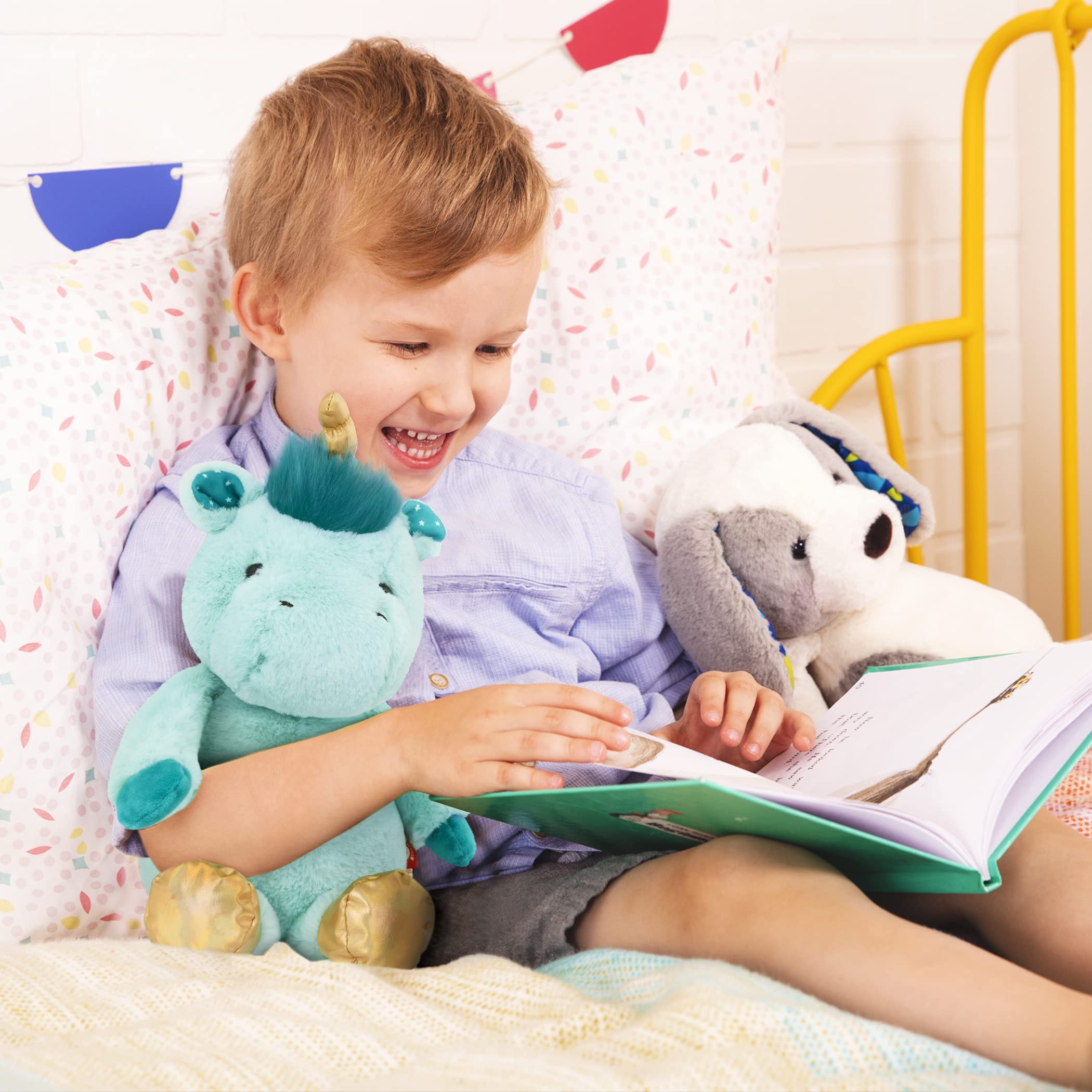 Moony Miles Plush Elephant by B. toys – 12-Inch Soft, Machine-Washable Stuffed Animal for Newborns+