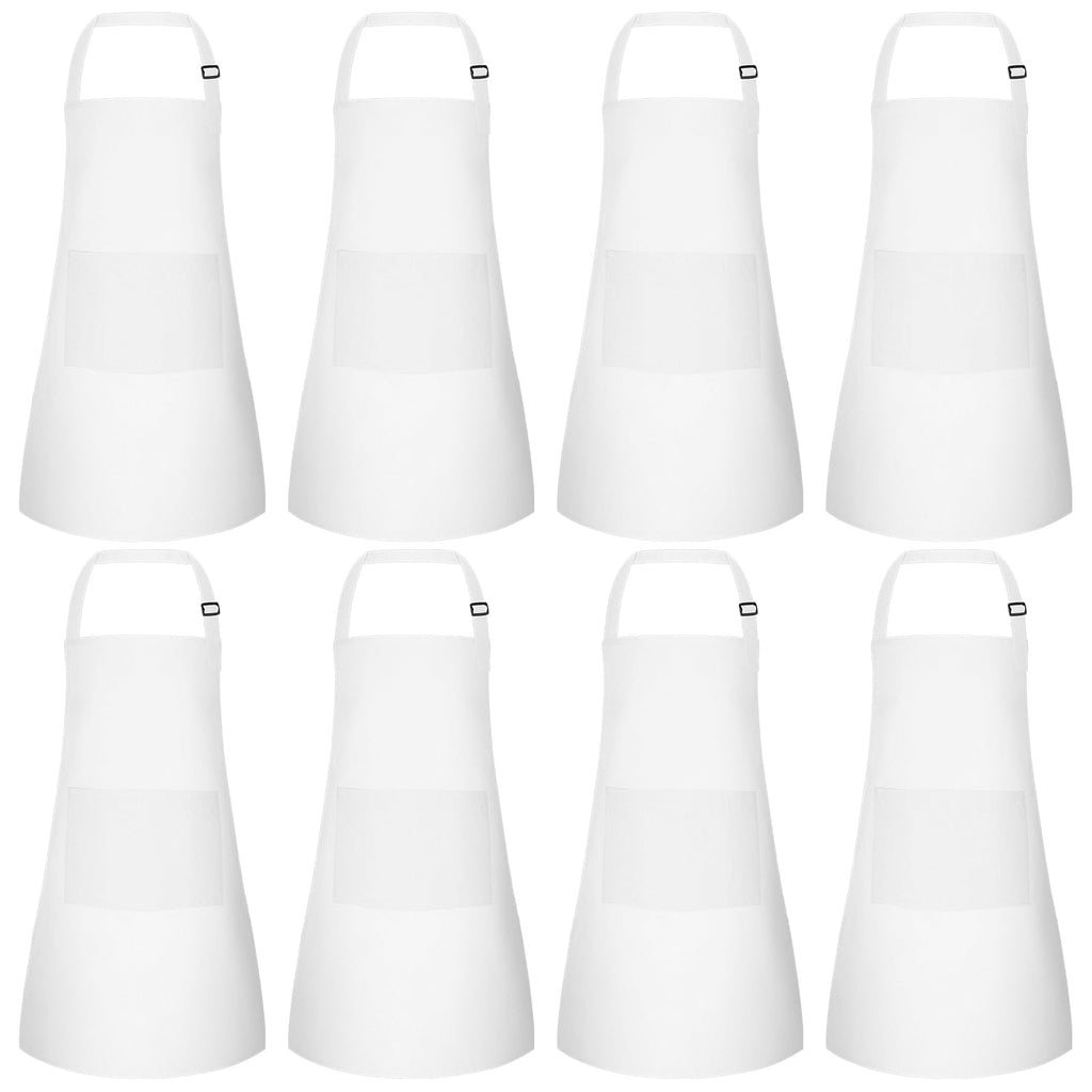 Morcheiong 8-Pack Adjustable Kids Aprons with Pockets for Painting, Baking, and Crafts