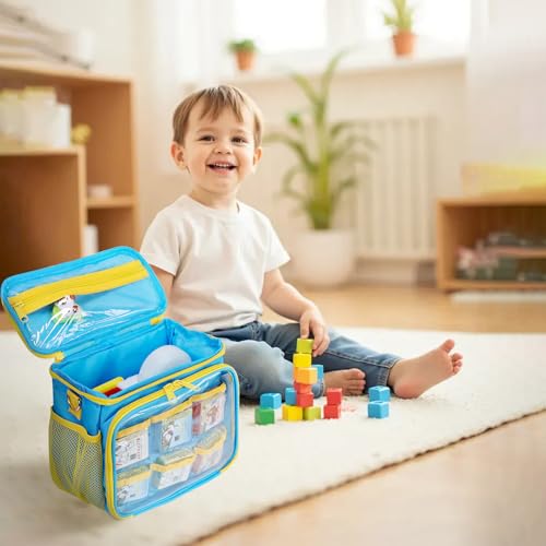 Mordx Carrying Case for Little Tikes Story Dream Machine – Blue & Yellow Storage Bag with Adjustable Strap