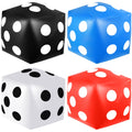 Mototo 4-Piece Jumbo Inflatable Dice Set – 12.6 Inch Large Dice for Outdoor Games, Pool Parties, and Family Fun (White, Black, Blue, Red)