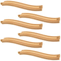 Mototo Ascending Wood Train Tracks Expansion – 6 Pack Compatible with Most Train Sets