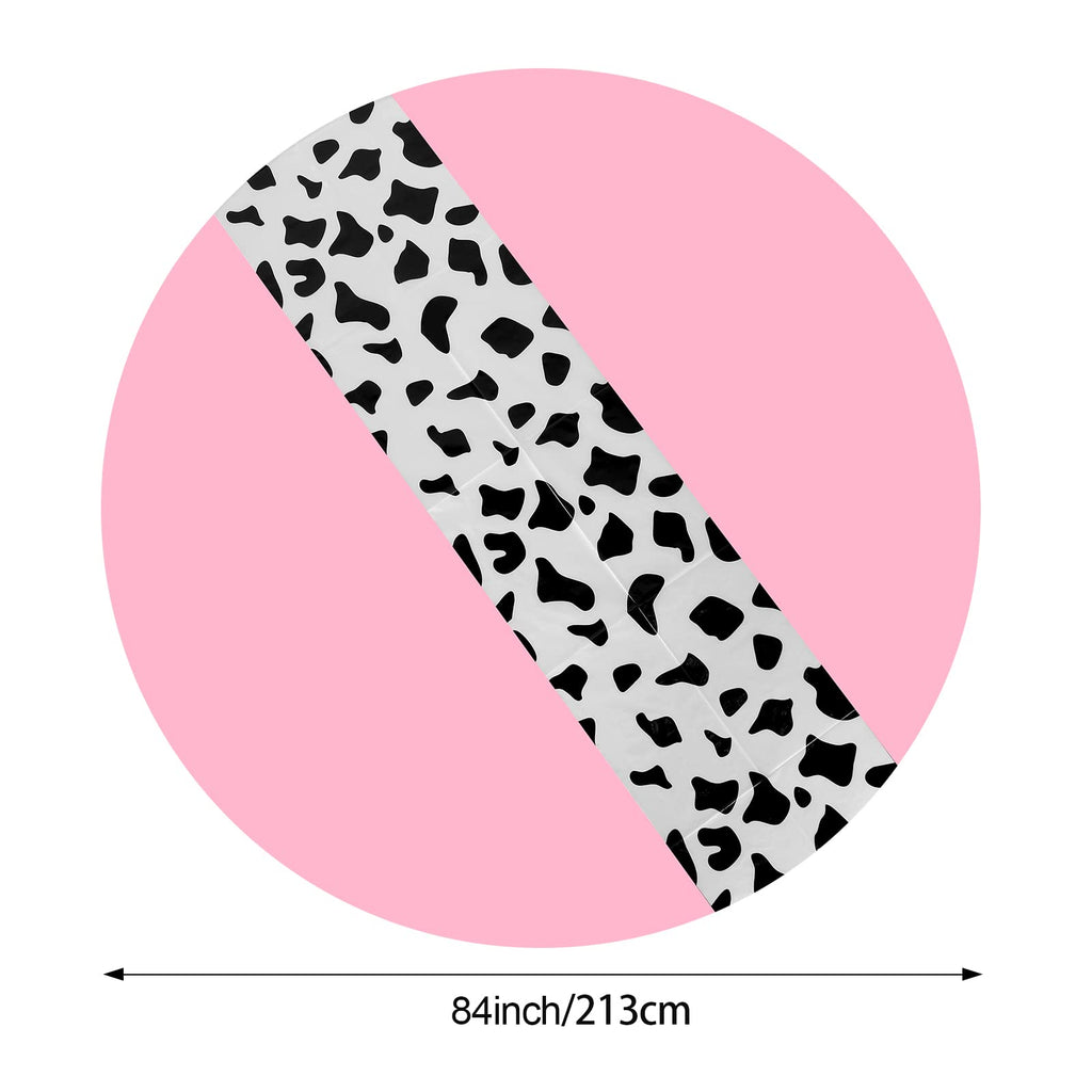 Moukeren 3-Pack Pink Cow Print Round Plastic Tablecloths – 84 Inch Disposable Party Table Covers