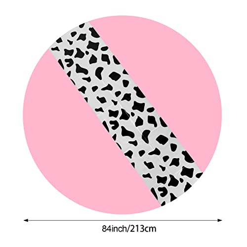 Moukeren 3-Pack Pink Cow Print Round Plastic Tablecloths – 84 Inch Disposable Party Table Covers