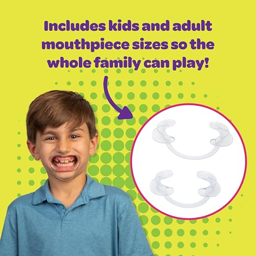 Mouth Off: Hilarious Mouthpiece Card Game for Family Game Night – 200 Silly Phrases, 4-8 Players, Ages 8+