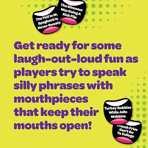 Mouth Off: Hilarious Mouthpiece Card Game for Family Game Night – 200 Silly Phrases, 4-8 Players, Ages 8+