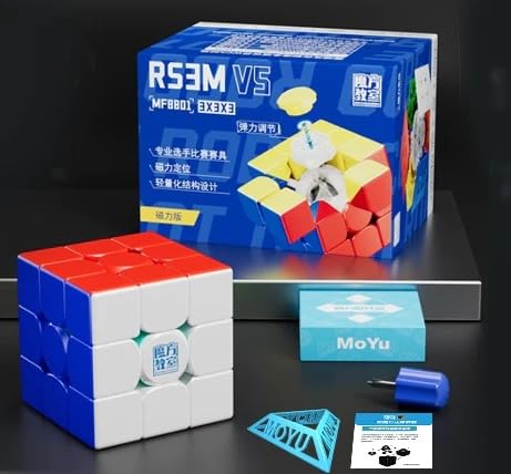 MoYu RS3 M V5 Speed Cube – Standard Edition, Stickerless Magnetic 3x3 (65g)