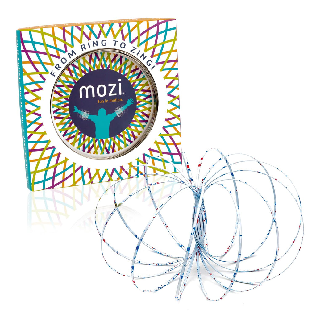 Mozi Geometric Magic Flow Bracelet – 3D Spiral Spinning Toy for Kids and Adults (White Splatter)