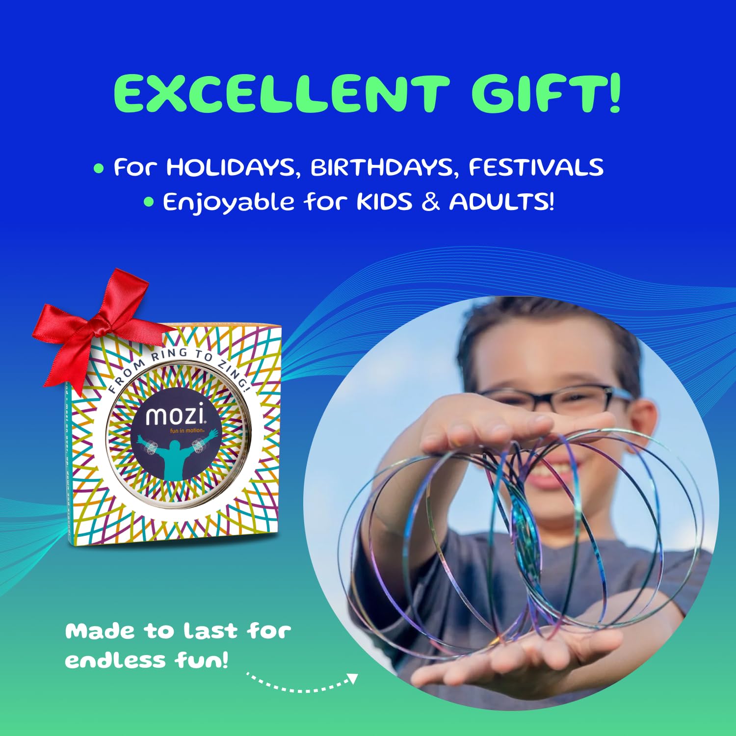 Mozi Geometric Magic Flow Bracelet – 3D Spiral Spinning Toy for Kids and Adults (White Splatter)