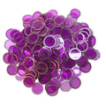 MR CHIPS Magnetic Bingo Chips - 200 Violet Transparent with Metal Rings