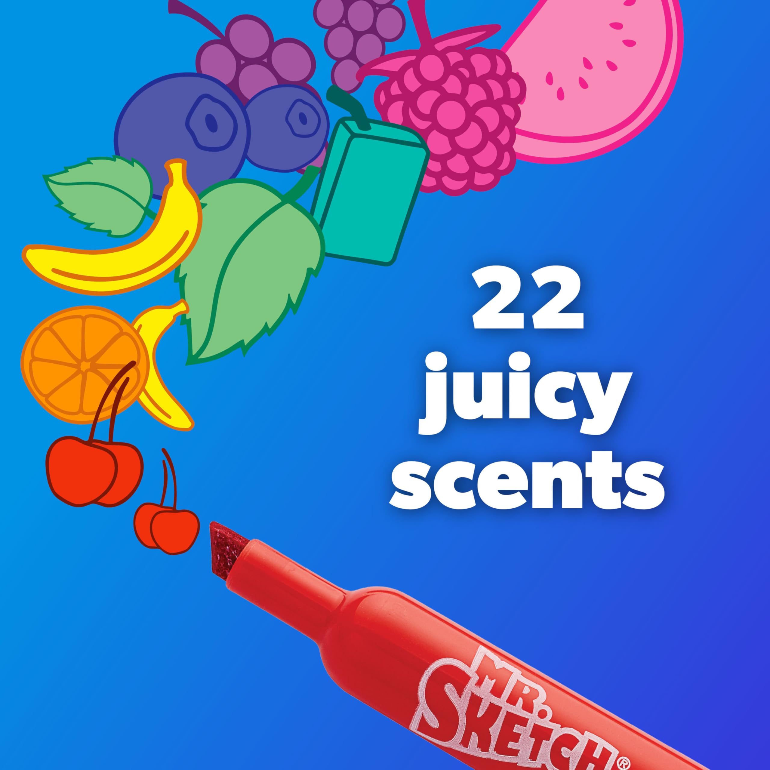 Mr. Sketch Scented Markers 22-Pack: Chisel Tip, Assorted Colors, Non-Toxic for Kids