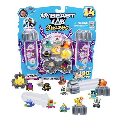 MrBeast Lab Swarms Series 3 Hyper Fusion 14-Pack - Milk Bones Micro Beasts with Stickers and Fusion Caps