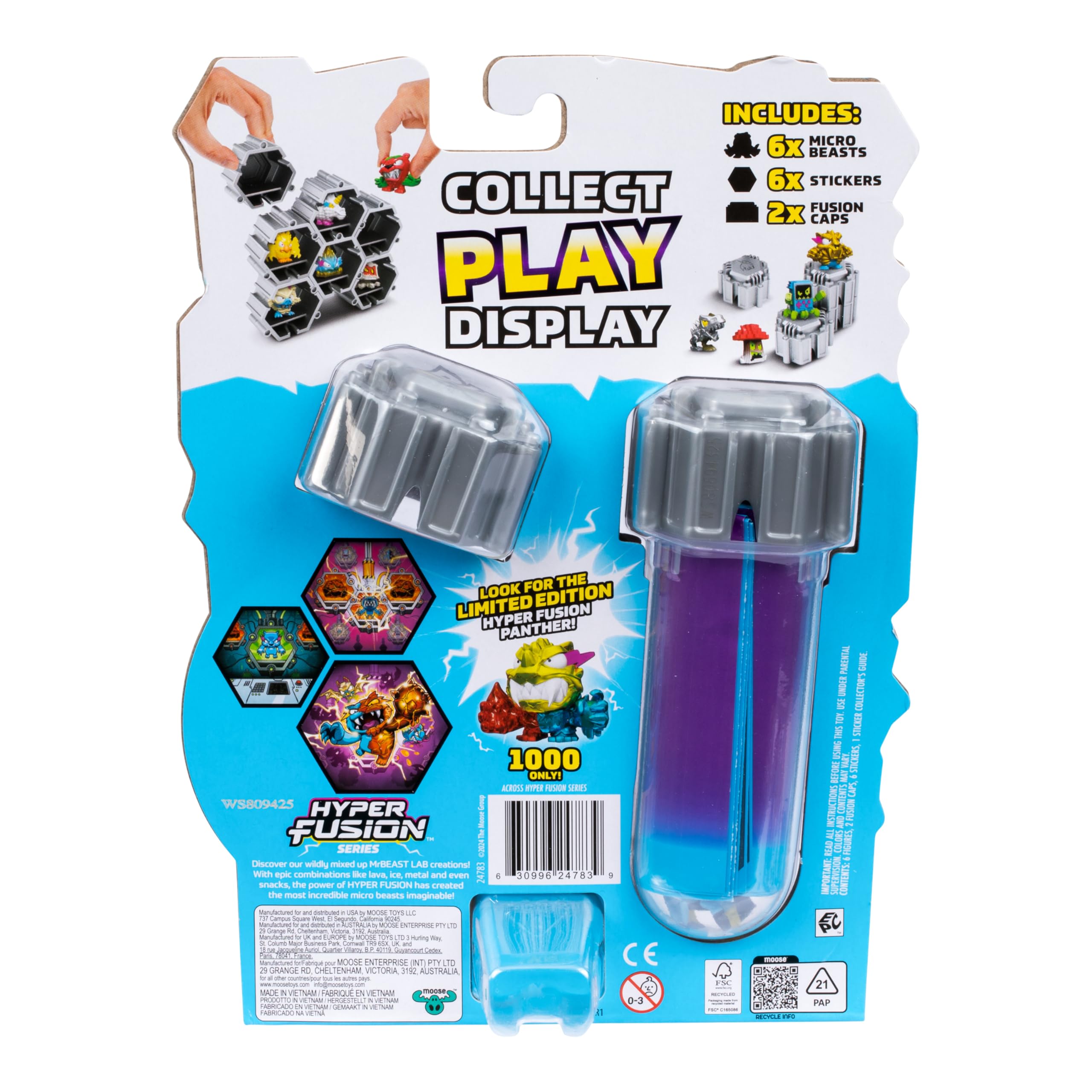 MrBeast Lab Swarms Series 3 Hyper Fusion 6 Pack – Micro Beasts, Stickers & Fusion Caps