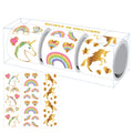 Mrs. Grossman's Believe in Unicorns Gift Box: 3 Rolls of Stickers with Over 175 Unicorns, Rainbows, Hearts & More for Scrapbooking, Journaling, and Crafting