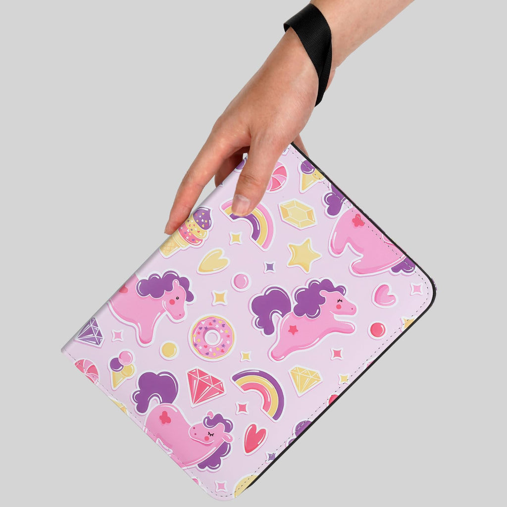 MTGPRO 4-Pocket Card Binder – Holds 400 Trading Cards, Pink Rainbow, Waterproof PU Leather with 50 Removable Sleeves