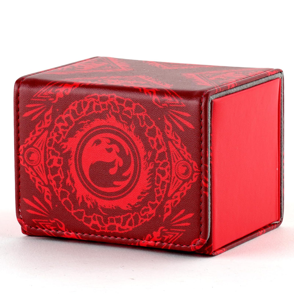 MTGPRO Red Deck Box: Holds 120+ Sleeved Cards, PU Leather Magnetic Case for MTG, Yu-Gi-Oh, One Piece TCG