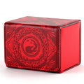 MTGPRO Red Deck Box: Holds 120+ Sleeved Cards, PU Leather Magnetic Case for MTG, Yu-Gi-Oh, One Piece TCG